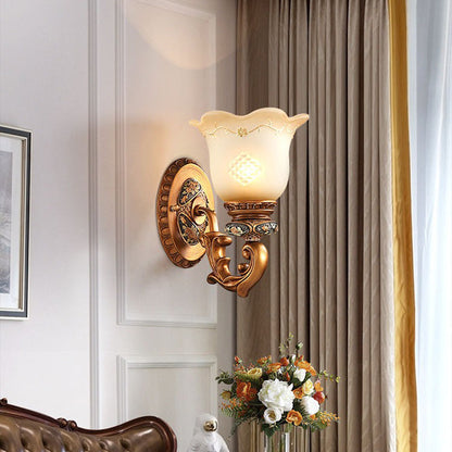 Morning Glory Resin Glass 1 - Light Wall Sconce Lamp