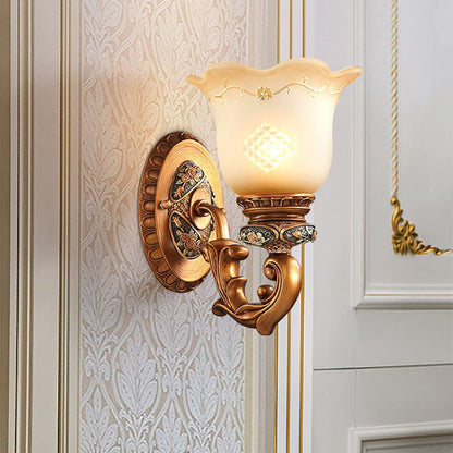 Morning Glory Resin Glass 1 - Light Wall Sconce Lamp
