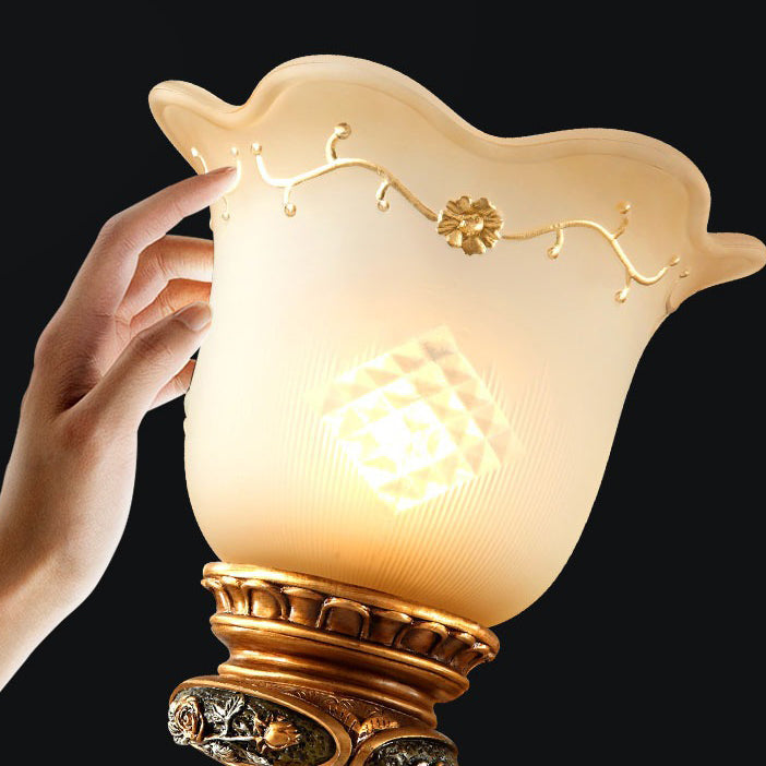 Morning Glory Resin Glass 1 - Light Wall Sconce Lamp