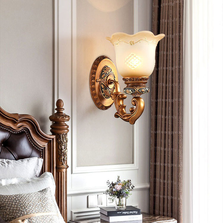 Morning Glory Resin Glass 1 - Light Wall Sconce Lamp
