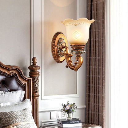 Morning Glory Resin Glass 1 - Light Wall Sconce Lamp
