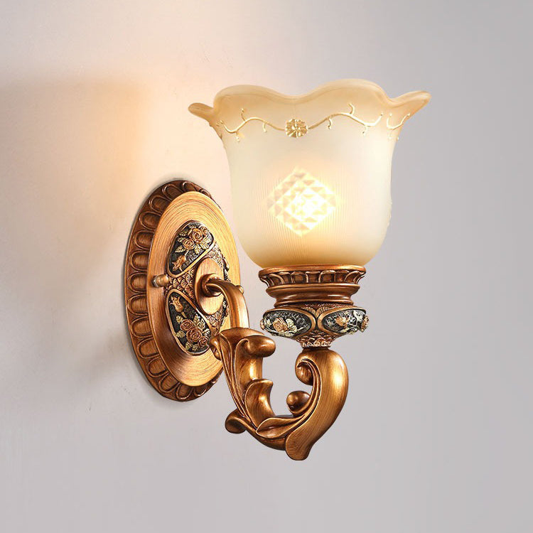 Morning Glory Resin Glass 1 - Light Wall Sconce Lamp