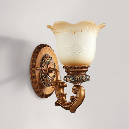 Morning Glory Resin Glass 1 - Light Wall Sconce Lamp