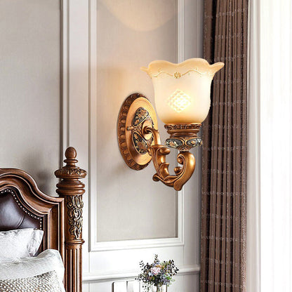 Morning Glory Resin Glass 1 - Light Wall Sconce Lamp
