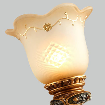 Morning Glory Resin Glass 1 - Light Wall Sconce Lamp