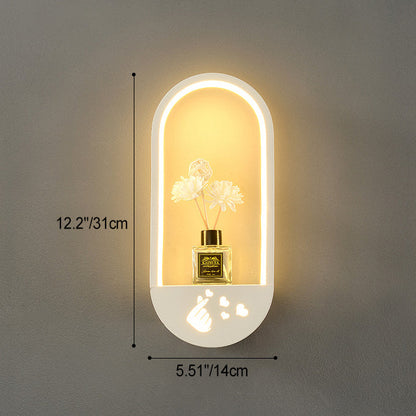 Simplicity Oval PVC Lampshade Iron LED Wall Sconce Lamp