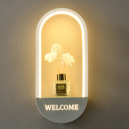 Simplicity Oval PVC Lampshade Iron LED Wall Sconce Lamp
