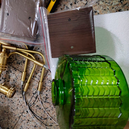 Mid-Century Glass & Brass 1-Light Wall Sconce