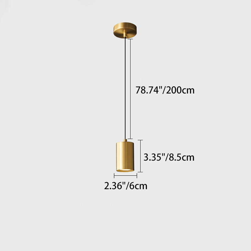 Minimalist Copper Cylinder Pendant Light