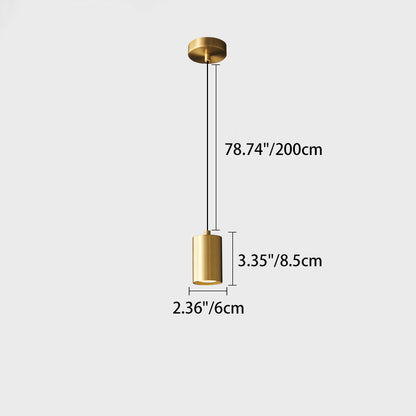 Minimalist Copper Cylinder Pendant Light