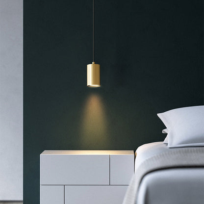 Minimalist Copper Cylinder Pendant Light