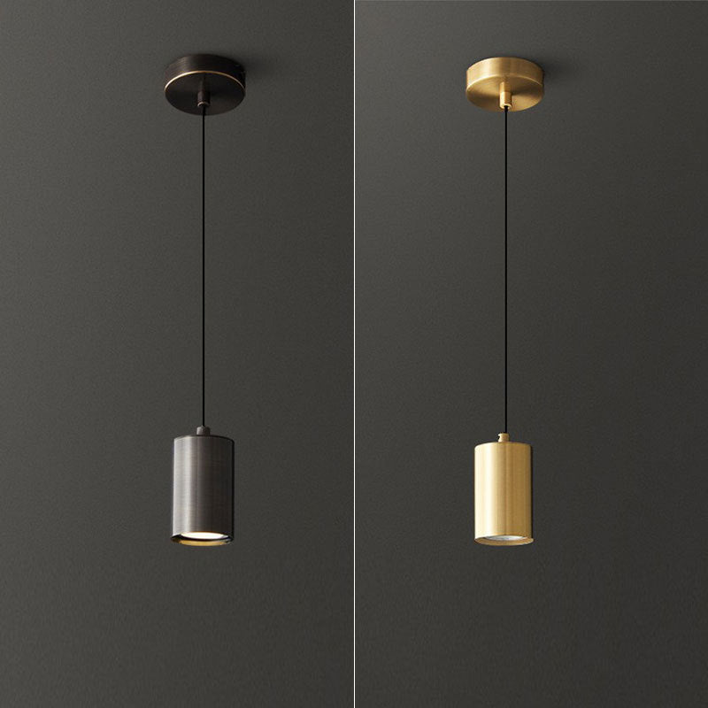 Minimalist Copper Cylinder Pendant Light