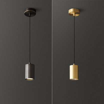 Minimalist Copper Cylinder Pendant Light