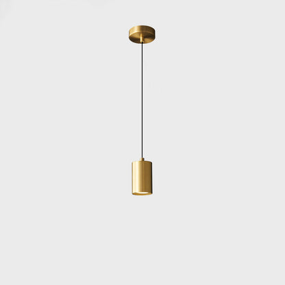 Minimalist Copper Cylinder Pendant Light