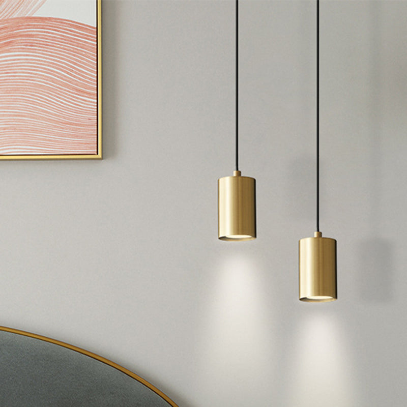Minimalist Copper Cylinder Pendant Light