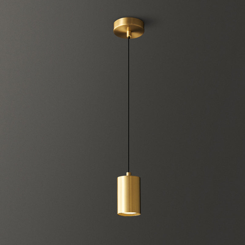 Minimalist Copper Cylinder Pendant Light