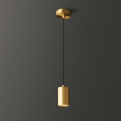 Minimalist Copper Cylinder Pendant Light