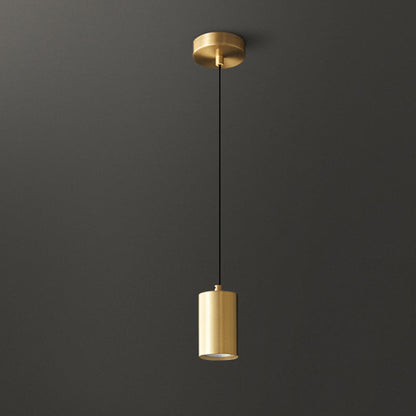 Minimalist Copper Cylinder Pendant Light