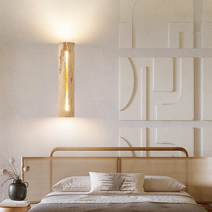 Nordic Travertine Cylinder Wall Sconce