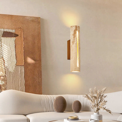 Nordic Travertine Cylinder Wall Sconce