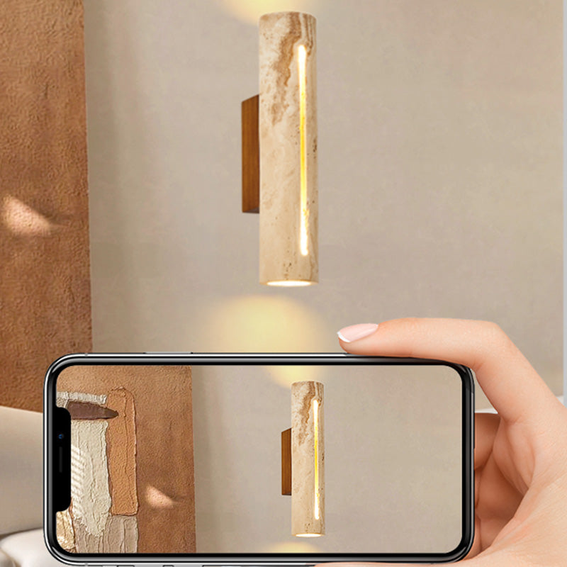 Nordic Travertine Cylinder Wall Sconce
