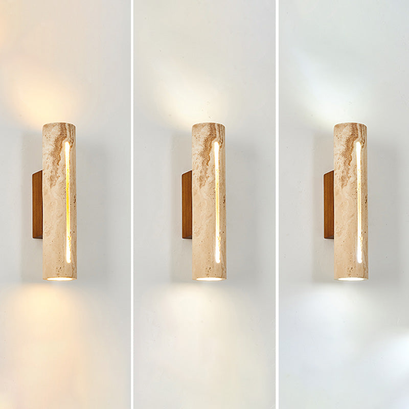 Nordic Travertine Cylinder Wall Sconce