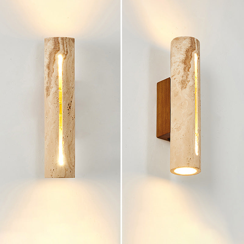 Nordic Travertine Cylinder Wall Sconce
