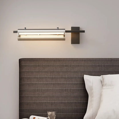 Copper Glass LED Cylinder Wall Sconce