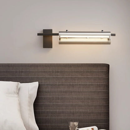 Copper Glass LED Cylinder Wall Sconce