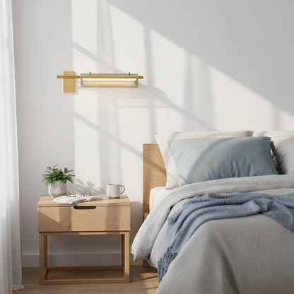 Copper Glass LED Cylinder Wall Sconce