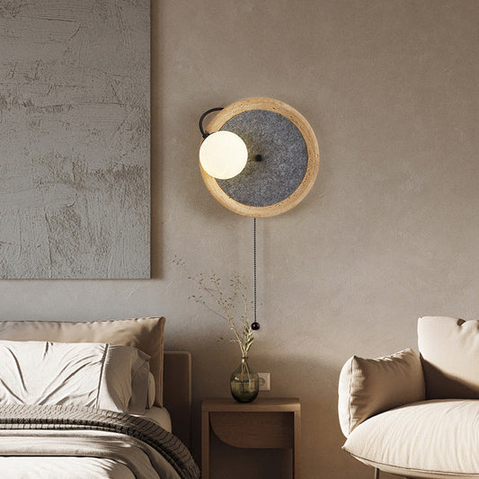 Scandinavian 1-Light Wall Sconce Lamp With Zipper