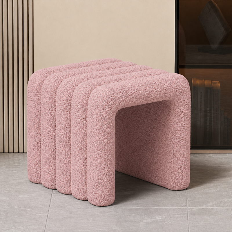 Contemporary Solid Wood Vanity Stool