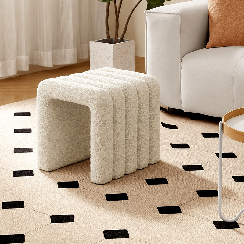 Contemporary Solid Wood Vanity Stool