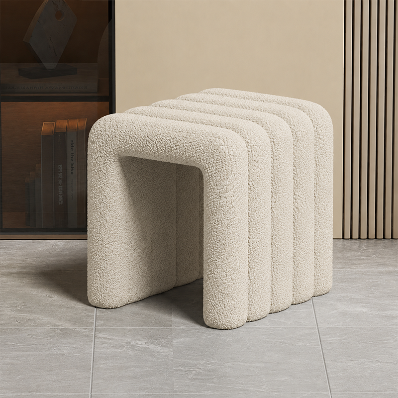 Contemporary Solid Wood Vanity Stool