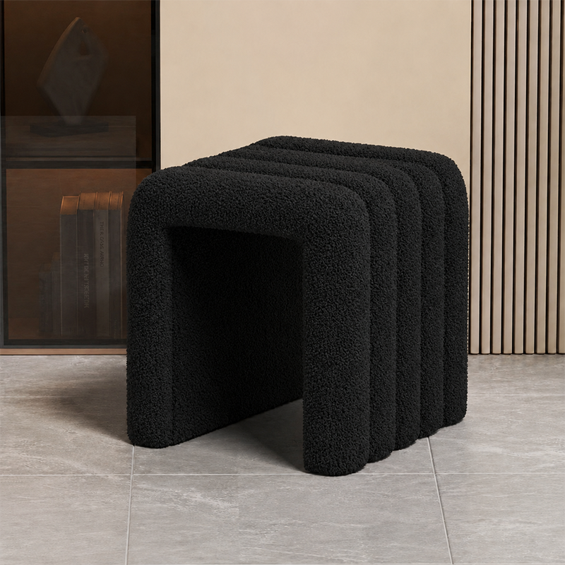 Contemporary Solid Wood Vanity Stool