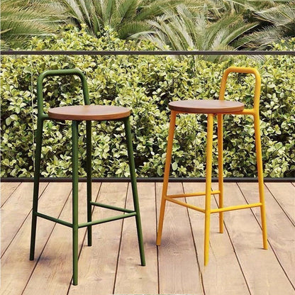 Contemporary Solid Wood Bar Stool