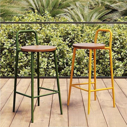 Contemporary Solid Wood Bar Stool