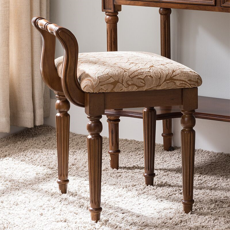 Traditional Fabric Vanity Stool
