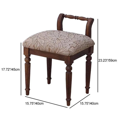 Traditional Fabric Vanity Stool