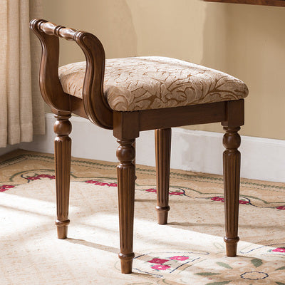 Traditional Fabric Vanity Stool