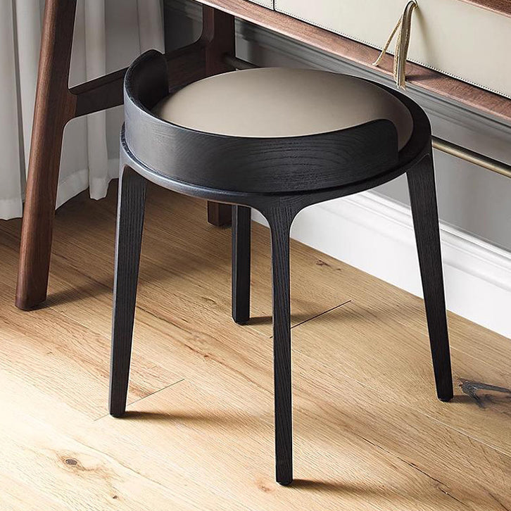 Contemporary Wood Vanity Stool
