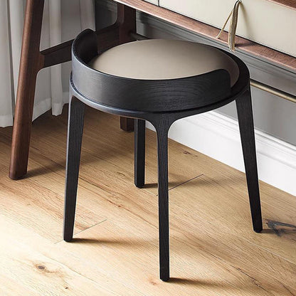 Contemporary Wood Vanity Stool
