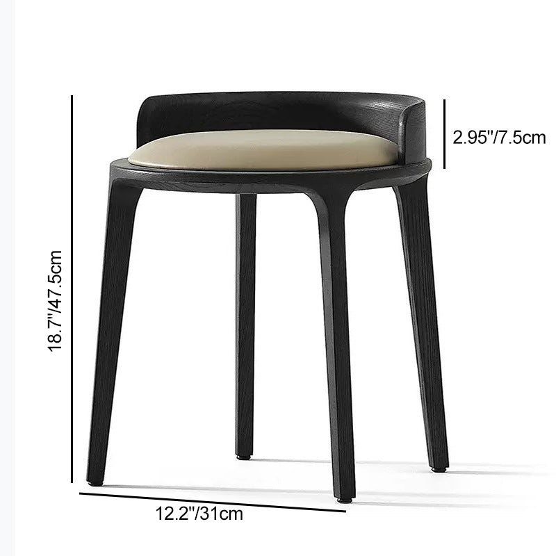 Contemporary Wood Vanity Stool