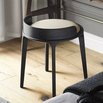 Contemporary Wood Vanity Stool