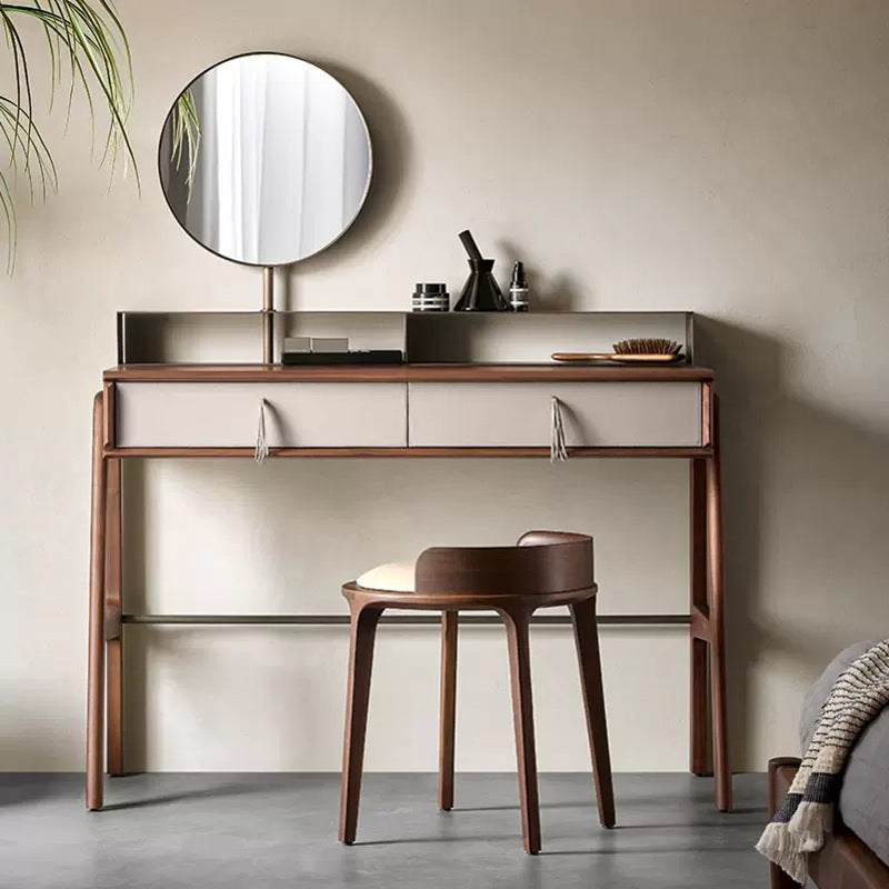Contemporary Wood Vanity Stool
