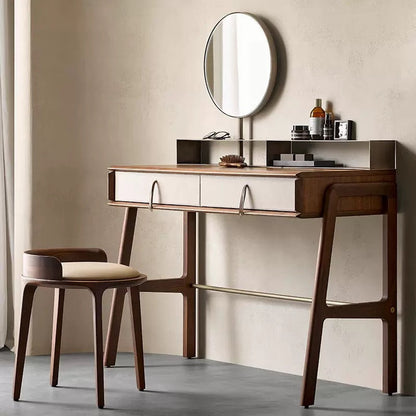 Contemporary Wood Vanity Stool
