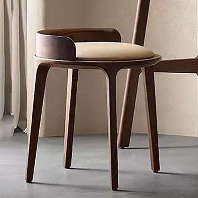 Contemporary Wood Vanity Stool