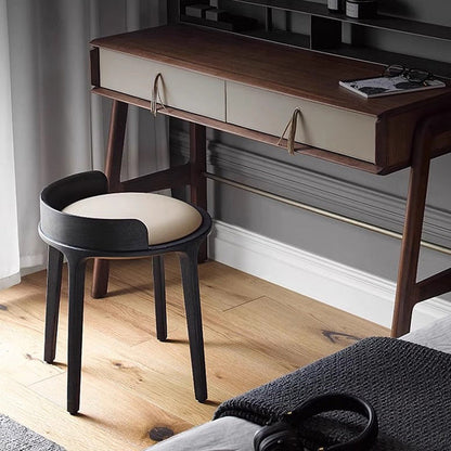 Contemporary Wood Vanity Stool