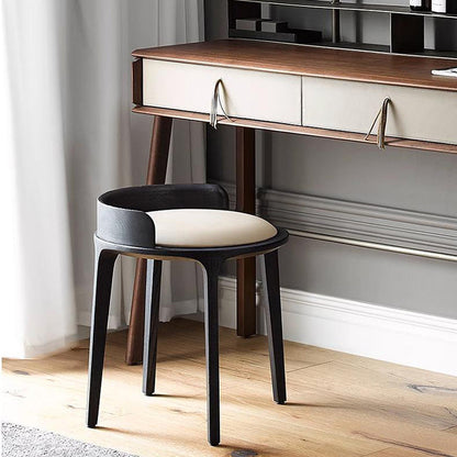 Contemporary Wood Vanity Stool