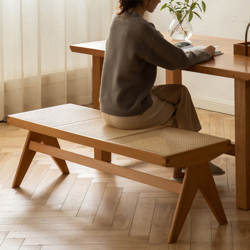 Traditional Rattan Bench
